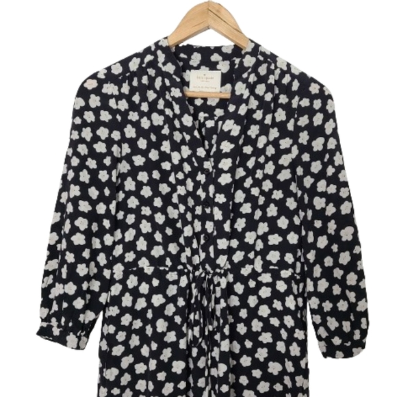 KATE SPADE Mini Faye 100% Silk Floral Print Shirt Dress Women's Size XXS - Picture 5 of 15